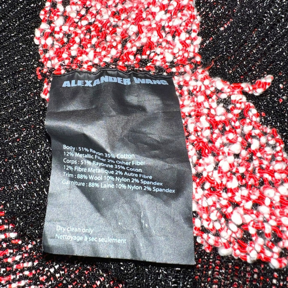 Alexander Wang knit Metallic black red pullover crewneck sweater top jumper Sm - Picture 7 of 9